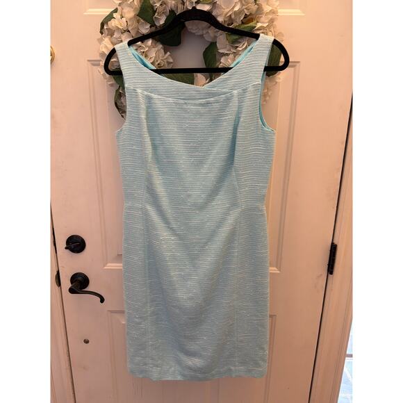 Lilly Pulitzer Patt Dress Women's Size 10 Shorley Blue Textured Classic Luxury - Picture 9 of 12